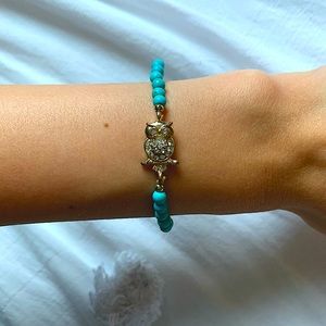 PacSun Blue Beaded Owl Bracelet